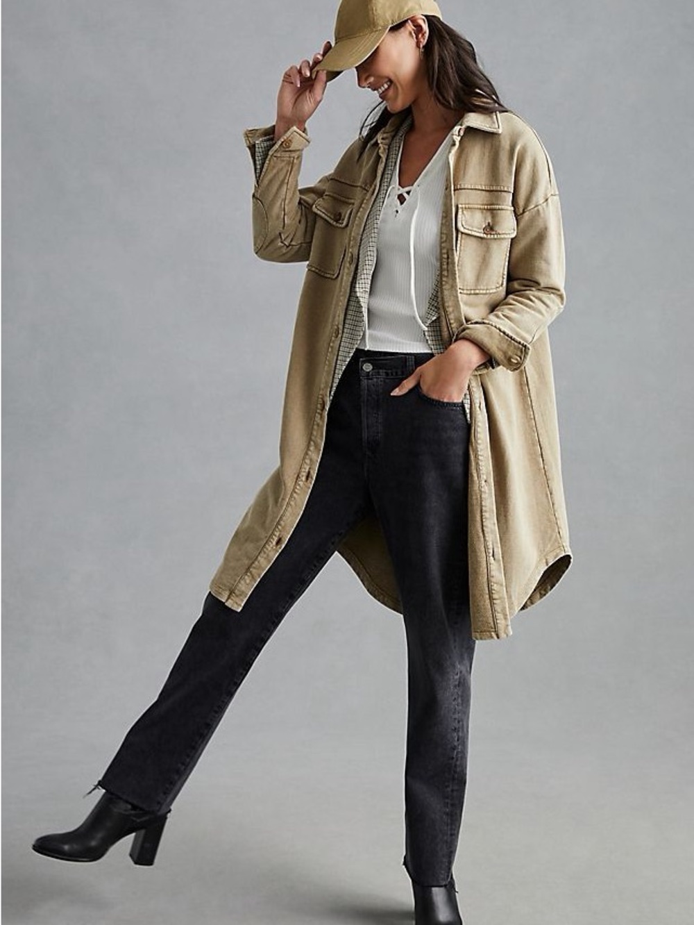 Anthropologie Pilcro The Traveler Duster Shacket Cotton Jacket Size L